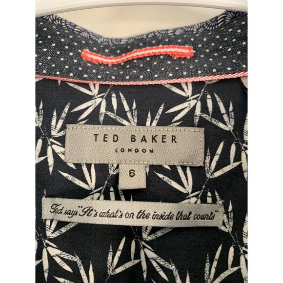 Ted Baker Mens Blue Floral Print Cotton Button Down Shirt Size 6 2XL RO10549 - Picture 5 of 10